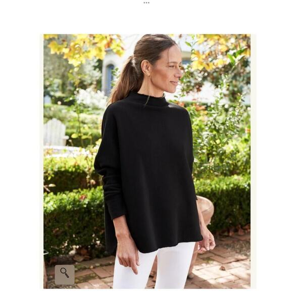 Frank & Eileen Effie Long Sleeve Funnel Neck Capelet In Black Size XS Top - Picture 1 of 12